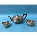 Silver three piece tea service by James Dixon, Sheffield, date 1894, total weight 30.7oz