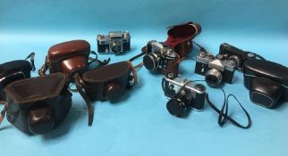 Collection of various cameras including Pentiflex,