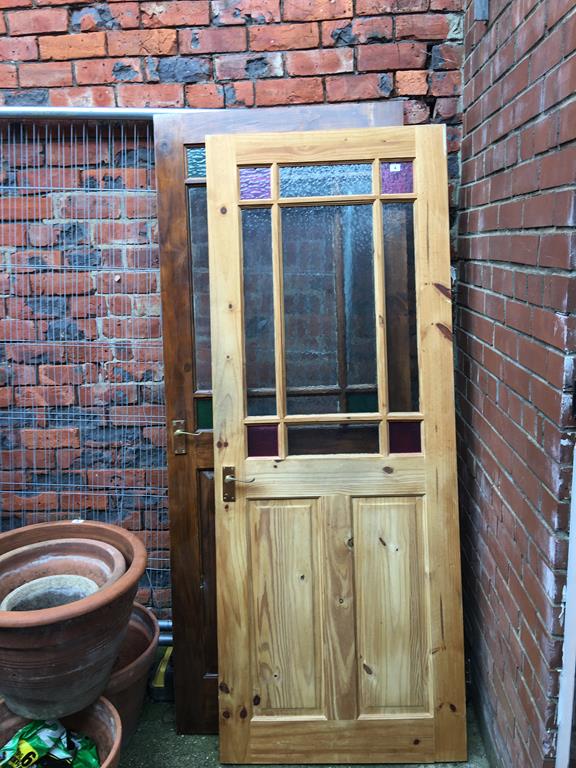 Two pine interior doors