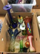 Assorted Studio glass including a Murano clown