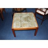 Teak and tiled coffee table