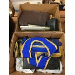 Two boxes of assorted including Masonic Regalia