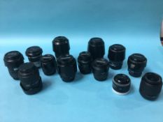 13 various lenses including Olympus, Minolta etc.