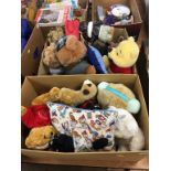 Two boxes of soft toys