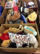 Two boxes of soft toys