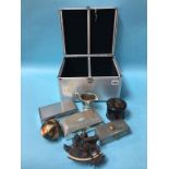 Reproduction sextant, various cigarette boxes etc.