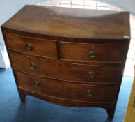 A 19th century mahogany bow front chest of drawers