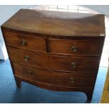 A 19th century mahogany bow front chest of drawers