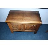 Oak linenfold blanket box