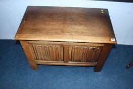 Oak linenfold blanket box