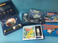 Various Thunderbird toys, Die Cast plane etc.