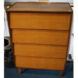 A teak chest of drawers, 83cm wide