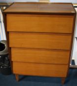 A teak chest of drawers, 83cm wide