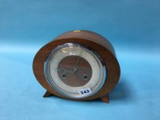 Walnut mantle clock