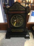 A Victorian slate mantel clock