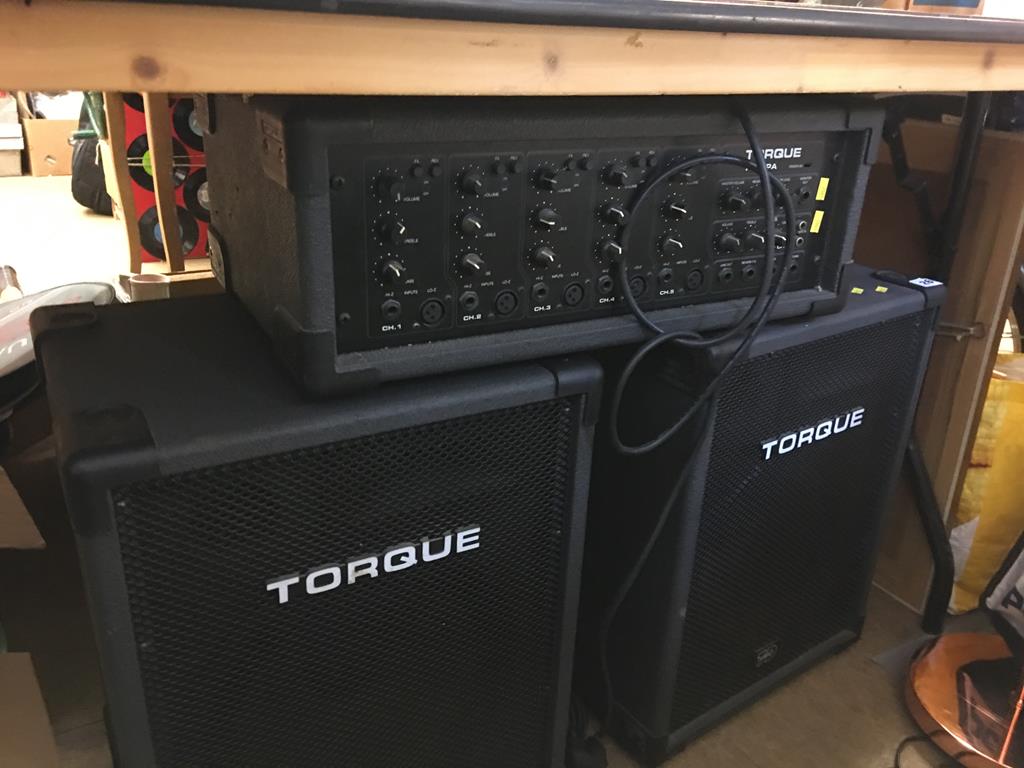 PA; Torque amp and pair of speakers