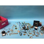 Quantity of costume jewellery in one box