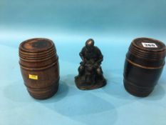 Pair of treen storage jars