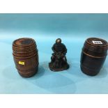 Pair of treen storage jars