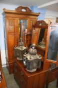 An Edwardian walnut bedroom suite