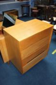 Two light oak Stag chest of drawers and a Stag dre