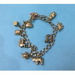 A 9ct gold charm bracelet, 17.7g