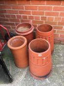 Four chimney pots