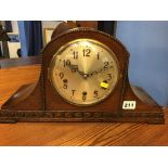 Two oak cased mantle clocks