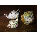 Three continental teapots