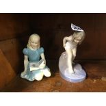 Royal Doulton figure and a Royal Copenhagen figure