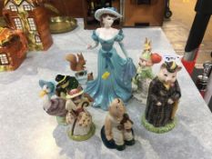 Collection of various figures, Royal Doulton, Beswick etc.