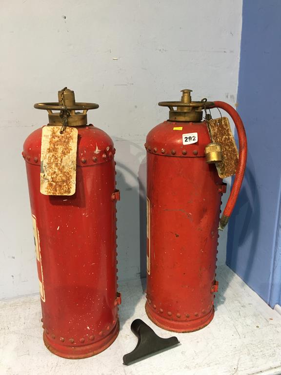 Two vintage fire extinguishers