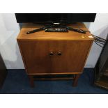 Teak record cabinet