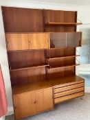 Quantity of Danish Royal System teak racking designed by Poul Cadovius.