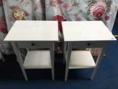 Modern painted pair of bedside tables