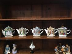 Five Sadler tea pots