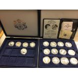 Collection of silver coins etc.