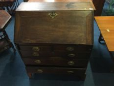 Georgian oak bureau