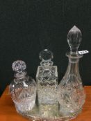 Three decanters and a tray