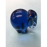 Glass elephant paperweight