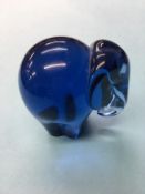 Glass elephant paperweight