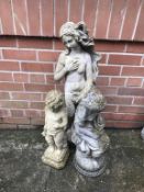 Three figural garden ornaments