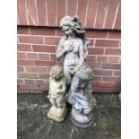 Three figural garden ornaments