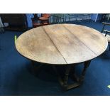 Oak gateleg dining table