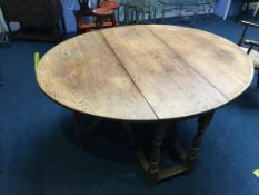 Oak gateleg dining table