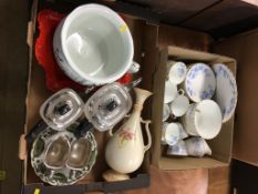 Two boxes assorted including silver plate etc.