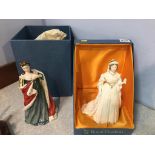 Two Royal Doulton figures, Queen Anne and Queen Victoria