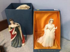 Two Royal Doulton figures, Queen Anne and Queen Victoria