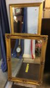 Two gilt framed mirrors