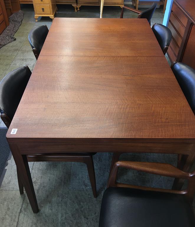 Good quality British teak dining room suite, comprising sideboard, table and six chairs - Image 4 of 10